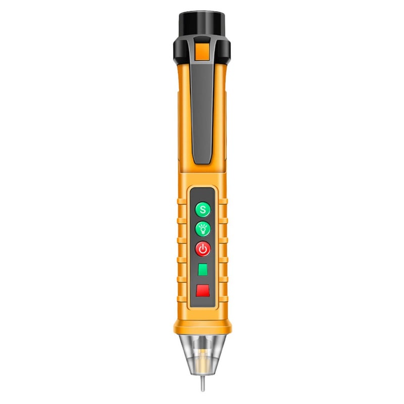 Yellow Non Contact Voltage Tester Pen Electrician Tool With Voice Broadcast - Image 1
